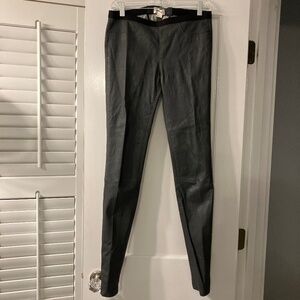 Helmet Lang dark grey lamb skin pull on pants
